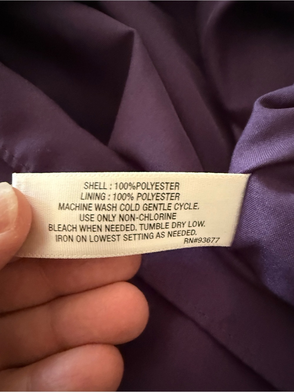 Purple Polyester Shell with Matching Lining - Picture 3 of 4